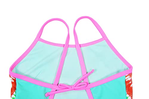 Image of Girls One Piece Swimsuit Sport Tie Dye Backless Swimwear Bathing Suit for Kid
