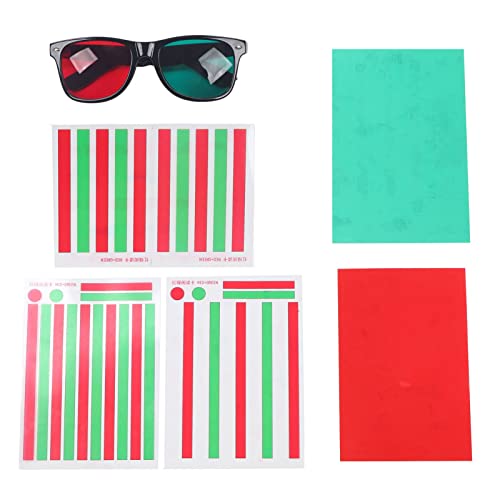Image of Red Green Vision,Amblyopia Vision Cards,Semme Eye Training Cards for Myopia, Strabismus, and Amblyopia with Red Green Glasses