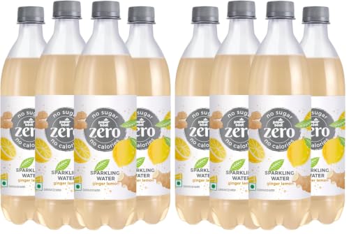 Image of Paper Boat Zero Ginger Lemon Sparkling (Soda) Water - Pack of 8, 600 ml Each | Zero Sugar, Zero Calories | Sugar Free| Flavoured Carbonated Water | No Aspartame