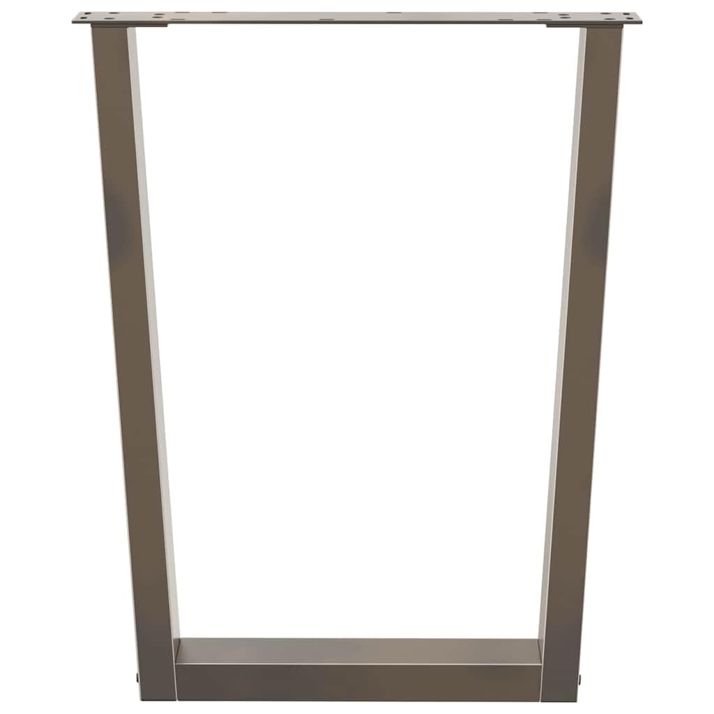 Patas de mesa de comedor en forma de V de acero con revestimiento de aerosol, 60 x 72 – 73,3 cm, patas de muebles regulables en altura, diseño moderno y robusto, para comedor, oficina