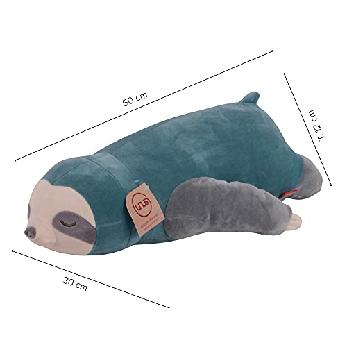 UNUS Faultier Kuscheltier Kissen, 50 cm, Türkis, Seitenschläferkissen weich und flauschig, Stillkissen, Schwangerschaftskissen