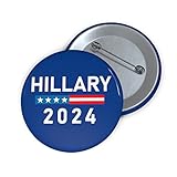 Hillary Clinton Button - Collectible Hillary 2024 Button Blue Large 3 inches Made in USA