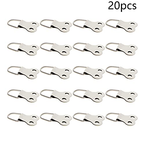Image of 29mm x 24mm Double Holes D Ring Picture Hangers Hardware, for Home Decoration Hanging Clock Paintings Artwork Creative Picture Frame Photo Hanging Solutions Silver Tone 20pcs