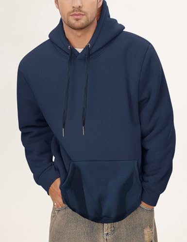 Image of Gihuo Men's Warm Crewneck Sherpa Lined Fleece Sweatshirt Pullover Tops