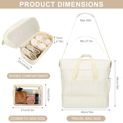 Travel Duffle Bag Weekender Bags for Women with Shoes Compartment Personal Item Travel Bag with Clear Toiletry Bag Overnight Gym Bag with Wet Pocket Hospital Bags for Labor and Delivery3