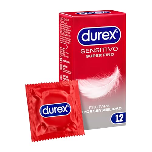 Durex Preservativos Super Finos Contacto Total para Mayor Sensibilidad - 12 condones