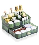 ELUCHANG Makeup Organizer for Vanity,Large Stackable Makeup Organizer with Drawers for Cosmetic,Brus