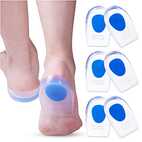 3 Pair Gel Heel Cups