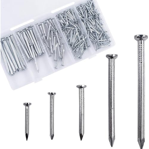 Image of 350Pcs Hardware Nails Assortment Set Picture Hanging Nails Iron Wall Nails with Box for Hanging Picture Craft Projects