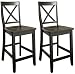 Crosley Furniture CF500424-BK X-Back Bar Stool (Set of 2), 24-inch, Black