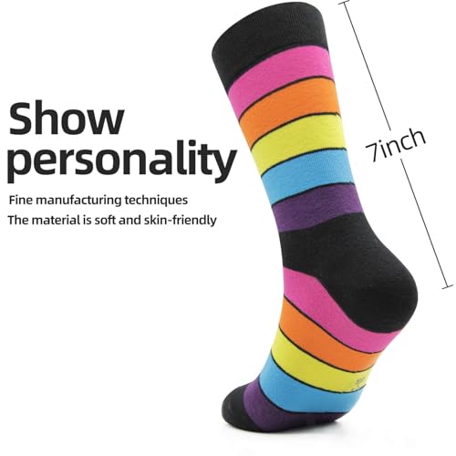 NKMOOS Colorful Striped Socks Women Cotton,Thin Women's Crew Socks Size 7-9,Fashion Funny Novelty Classic Soft Cozy Casual Breathable Work Holiday or Birthday Gifts for Women Sock for Trouser 8 Pairs — view 5