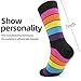 NKMOOS 8 Pairs Fashion Cute Cozy Crew Cotton Socks for Women - Running Athletic Pattern, Breathable, Gift Boxed. Stylish cotton crew womens socks Size 7-9, funny women socks daily wear