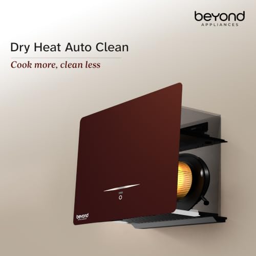 Image of Beyond Appliances Cube BLDC Plug N Play Ductless Kitchen Chimney | 1500 CMH | AutoClean | 5-Stage Charcoal Activated Filter | Touch Control | 3-way Suction | 46dB Low Noise | Burgundy