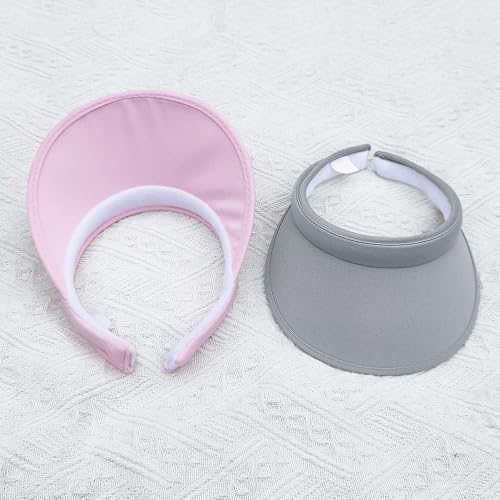 Image of 2 Pack Sun Visor Hats Women Men Clip On Wide Brim Visors Hat Outdoor Sports Golf Beach Travel Tennis Caps