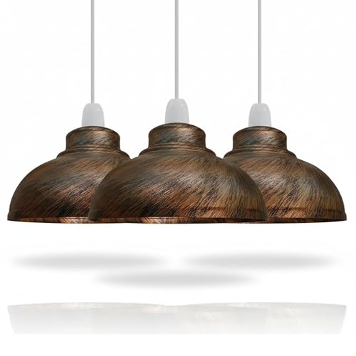Brushed Copper 3 Pack Metal Lamp Shades for Pendant Light