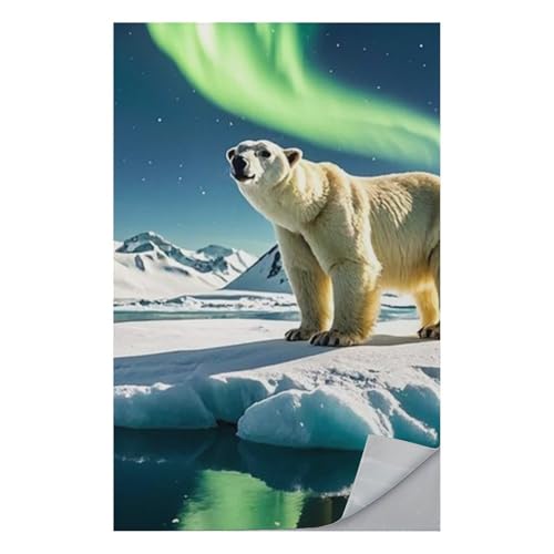 FHESDCW Northern Lights Polar Bear Towel Quick Dry Ice Towels for Hot Weather Breathable Camping Towels Sweat Super Absorbent Bathroom Towel for Gym Yoga Pilates Exercise