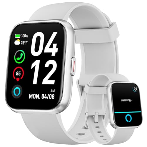 Image of Smart Watches for Women, 1.85 inch HD Smart Watch for Samsung /iPhone /Android, Fitness Tracker with 24 /7 Heart Rate /Sleep /SpO2 Monitor, Smartwatch 120+ Sports Modes 3ATM Waterproof (White, 1.85)