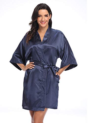 Image of Women's Pure Short Silky Robes Bridesmaid Bride Party Satin Robes Sleepwear