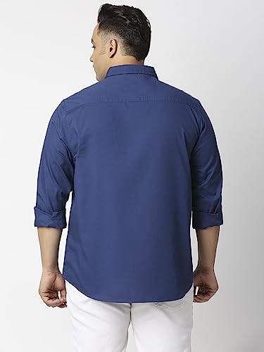 Image of Thomas Scott Men's Plus Size Cotton Casual Shirt | Regular Fit | Long Sleeves | Spread Collar | Solid | Soft & Breathable | Everyday Comfort Shirt for Men