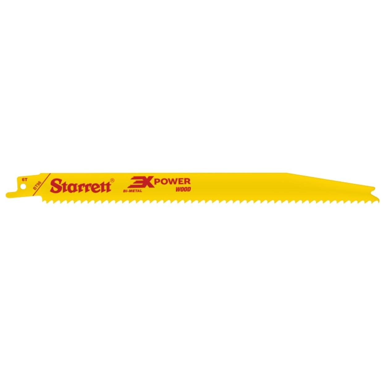 Starrett Multi-Purpose Reciprocating Saw Blade - Ideal for Cordless Saw Machines - 9" Length x 3/4" Width x .050" Thickness , Tapered Blade, 6 TPI - 20-Pack - BT96-20