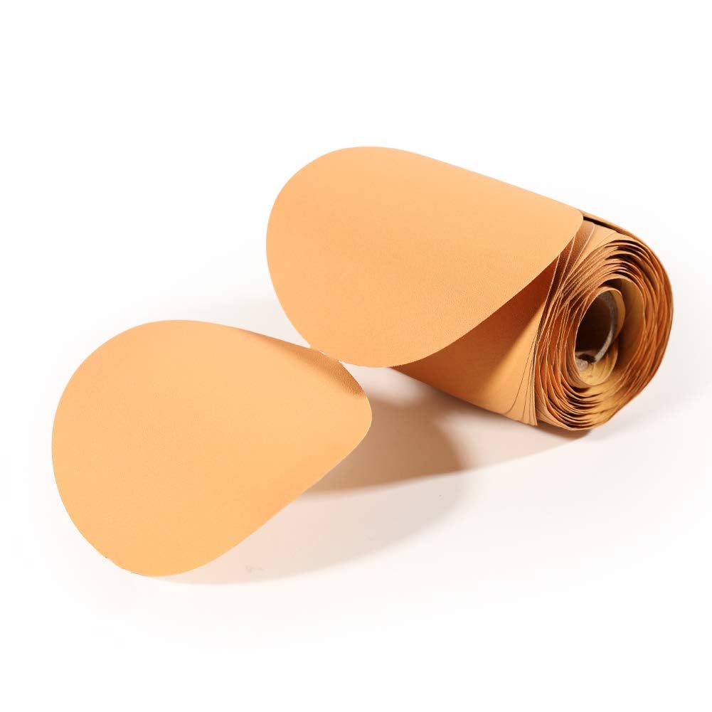 SPEEDWOX 100 Pcs 180 Grit Sandpaper Roll 5 inch Round Sanding Discs Adhesive Back PSA Sticky Back No Hole Stick and Sand Sandpaper for Wood, Auto Body