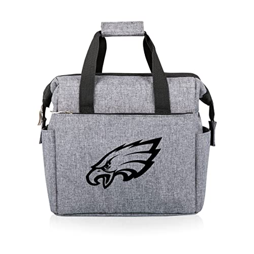 Picnic TIME NFL Philadelphia Eagles On The Go Lunch Bag - Soft Cooler Lunch Box - Insulated Lunch Bag (Heathered Gray)