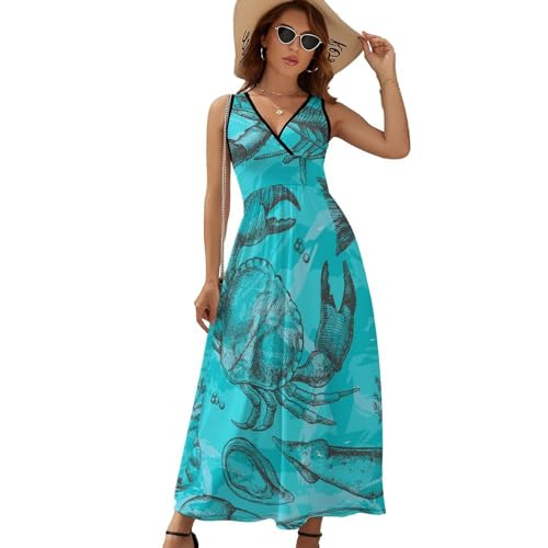 Robe d'été sans manches col V pour style maxi décontracté - 6