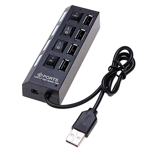 Jullynice Plug and Play Slim & Light High Speed 4 portas USB 2.0 Interface externa Multi Hub de expa