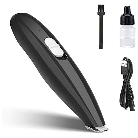 Dog Clippers, Welltop Dog Grooming Clippers Low Noise USB Rechargeable Pet Hair Trimmer Cordless Clippers for Small Dogs Cats Pet Electric Clipper for Hair Around Face, Eyes, Ears, Paws, Rump (Black) Cover