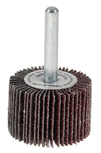 Weiler 30771 1-1/2" x 1" x 40AO Wolverine Coated Abrasive Flap Wheel, 1/4" Stem (Pack of 10), Red