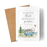 Kiddle-Design Ruhestand Karte Faltkarte personalisierbar mit Namen - Geschenk Rente Abschied Kollege, lustige Rentenkarte mit Spruch für Rentner, Renteneintritt