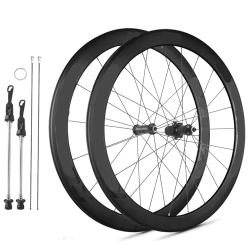 Genérico Juego De Ruedas De Bicicleta De Carretera De Fibra De Carbono Ultraligeras 700C, Freno En V, 30/40/50mm De Profundidad, 120 Anillos, Piezas De Repuesto For Bicicleta(HG_40MM)
