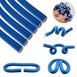 10 Pieces Flexible Soft Foam Curling Iron for Natural Hair, Short Medium and Long Straight Hair, Blue (0.31in x 9.4in)