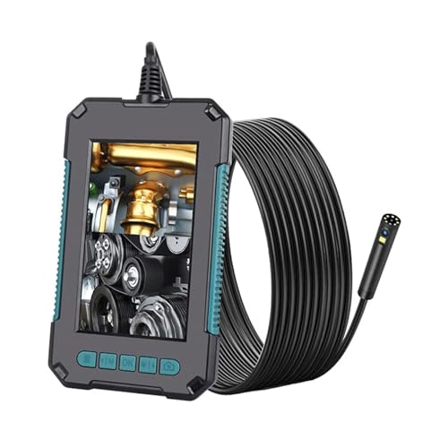 Endoscopic camera P40 Dual Lens Endoscope HD1080P 4.3 Inch Screen 9 LED Lights IP68 Waterproof Industrial 8MM 5.5MM Dual Camera With 32G TF Card (Cable Length : 10m, Color : 8MM Dual Rigid)