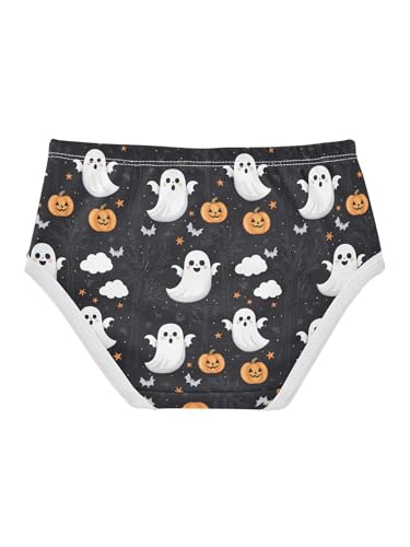 ZZKKO Halloween Cute Ghosts Pumpkins Girls Underwear Toddler Panties for Girls Comfort Brief Size 2T2