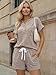 LILLUSORY Womens 2 Piece Summer Short Sets Lounge Outfits Spring Vacation Cruise Travel Resort Beach Loungewear Cute Pajamas Khaki L