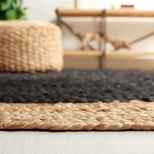 Alfombra de yute transitable Mrida Weave negra de 60x180 cm para proteger suelos delicados 5