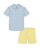 Izod Boys' 2-Piece Polo and Short Set, Lemon Meringue, 24 Months