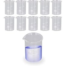 10PCS Glass Beakers Set, 25mL Graduated Measuring Beaker, Thick Walled Experiment Beaker Cups with Scale, Transparent Measuring Cup for Laboratories, Industries, Schools & Home Use
