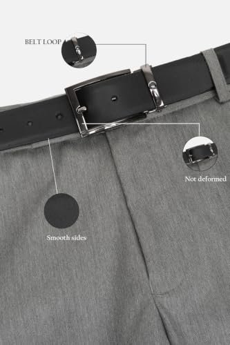 Image of Louis Philippe Men's 100% Italian Leather Matt Gun Metal Buckle Formal Reversible Belt