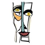 Kas Home Abstract Wall Decor, Abstract Metal Line Face Wall Art Sign Modern Home Decor for Living Room, Bedroom, Office, Housewarming Couple's Gifts (8L x 16W)
