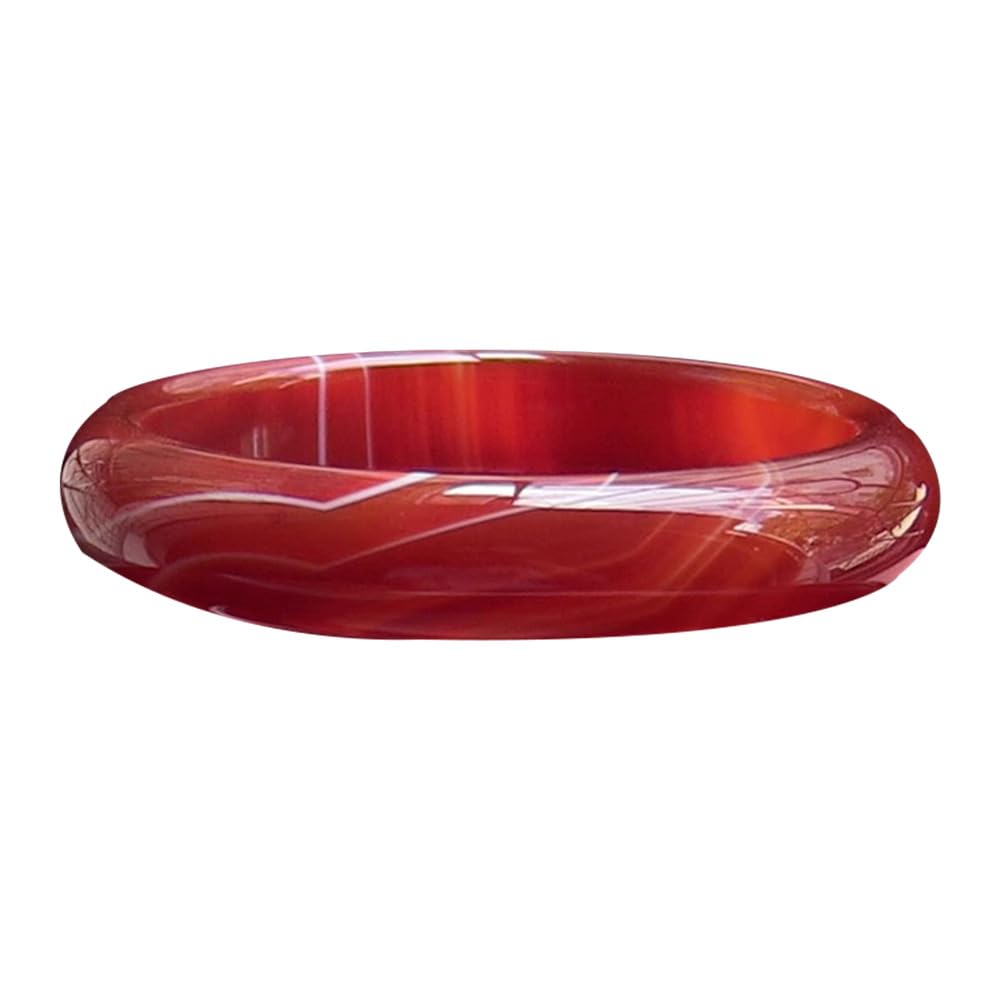 SnamicE Natural Feng Shui Jade Bangle for Women Genuine Red Bracelet Agate Perfect Auspicious and Safe Fit 58-62mm,