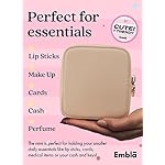 Embla Makeup Bag Travel Cosmetics Pouch and Toiletry Bag, Nylon Zipper Pouch Purse, Cute Make Up Organizer Storage Tote for Women Girls, Waterproof Travel Skincare Case, Small Makeup Bags, Sand - Image 3