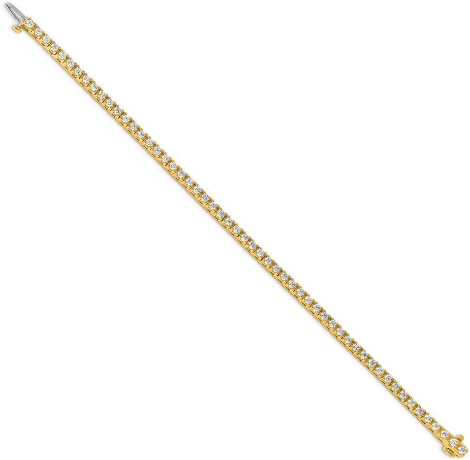 Diamond2Deal 14k Yellow Gold 2.86Ct Lab Grown Diamond Tennis Bracelet VS-SI Clarity, G-H Color