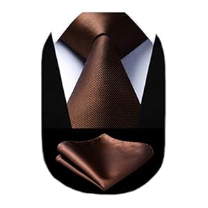 Enlision Men’s 3.3″ Solid Color Tie and Pocket Square Set Formal Wedding Party Necktie for Men – Multiple Color