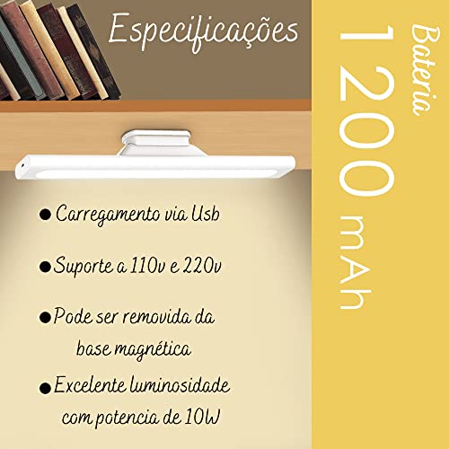 Luminaria Led Recarregável Barra Usb Quarto Cozinha Para Escritório
