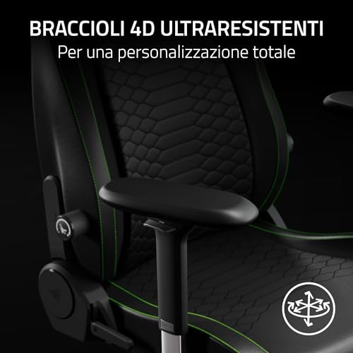 Iskur V2 NewGen - Sedia ergonomica da gaming con comfort traspirante Pelle EPU di 2a gen con tecnologia CoolTouch - supporto lombare HyperFlex - delle spalle e base del sedile ampie | Verde - Sedia gaming - Immagine 7