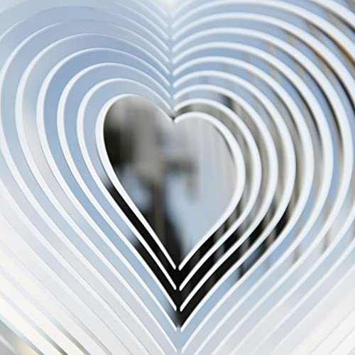 Tsocent Wind Spinners, 2 Pack 10In 3D Stainless Steel Outdoor Hanging Wind Spinner With 2X Heart-Like Pendant And 3X 360° Rotating Hook, Reflective Decor For Outside Yard And Garden (2 Pack) #TOP6