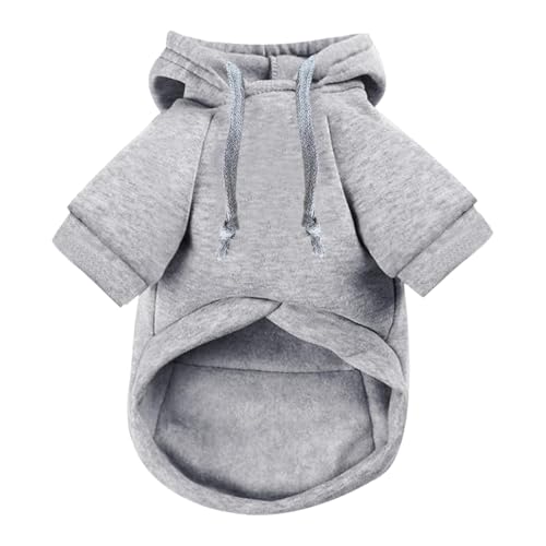Gazechimp 犬用パーカー セーター シャツ 衣装 グレー 暖かいコート 小型犬 中型犬 大型犬用 おしゃれ ソフト 犬用 防寒着 ポケット付き, XXXL
