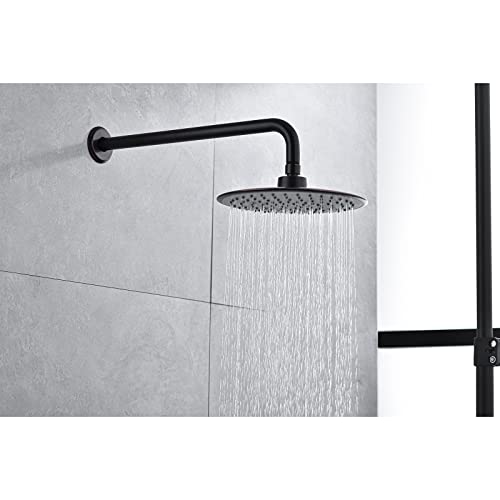 Anpean 16 Inch L-Shaped Shower Arm With Flange, Wall Mounted Rain Shower Head Extension Arm, Oil Rubbed Bronze #TOP1